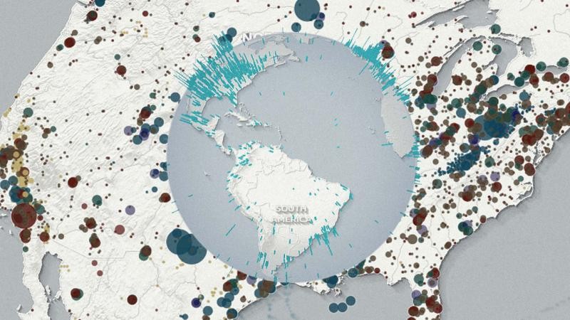 Climate trace global map; awareness for sustainability 